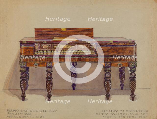 Piano, 1936. Creator: Peltzman, J..