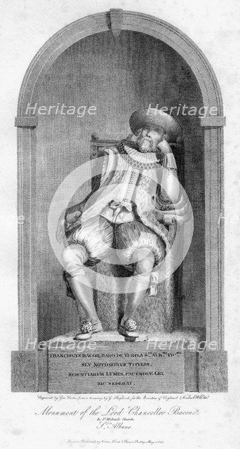 Monument of Sir Francis Bacon, St Michael's Church, St Albans, Hertfordshire, 1806.Artist: G Cooke