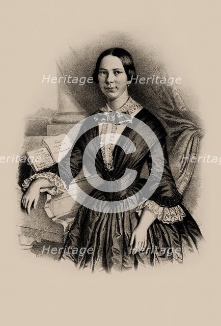 Portrait of the composer Fanny Hünerwadel (1826-1854), c. 1850. Creator: Irminger, Carl Friedrich (1813-1863).