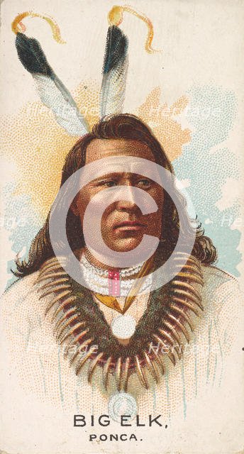 Big Elk, Ponca, from the American Indian Chiefs series (N2) for Allen & Ginter Cigarettes ..., 1888. Creator: Allen & Ginter.