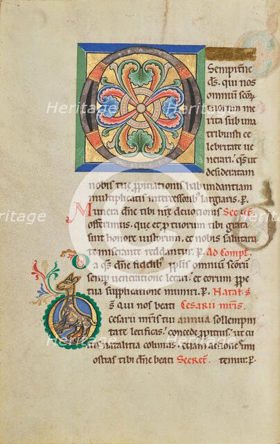 Decorated Initial O; Inhabited Initial D; Stammheim Missal, probably 1170s. Creator: Unknown.