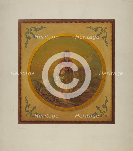 Painted Panel from Pullman Car Interior, c. 1939. Creator: Wayne White.