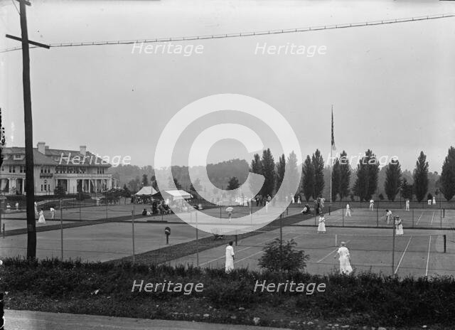 Columbia Country Club - Tennis Courts, 1917. Creator: Harris & Ewing.