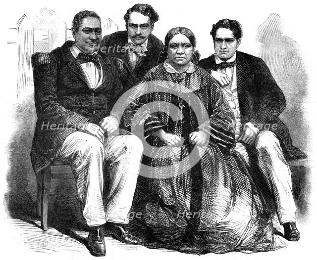 The Royal Family of Tahiti, 1864. Artist: Unknown