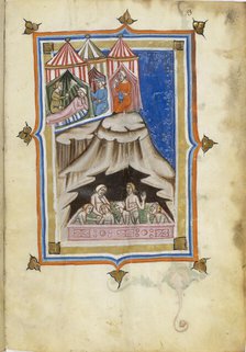Miniature from De balneis puteolanis by Petrus de Ebulo, 14th century. Creator: Anonymous master.