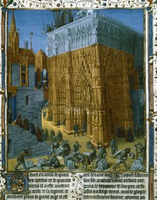 Construction of the Temple at Jerusalem by King Solomon, 15th century. Artist: Unknown