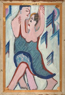 Dancing Couple in the Snow [reverse], 1928-1929. Creator: Ernst Kirchner.