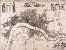 Map of London, c1680. Artist: John Oliver