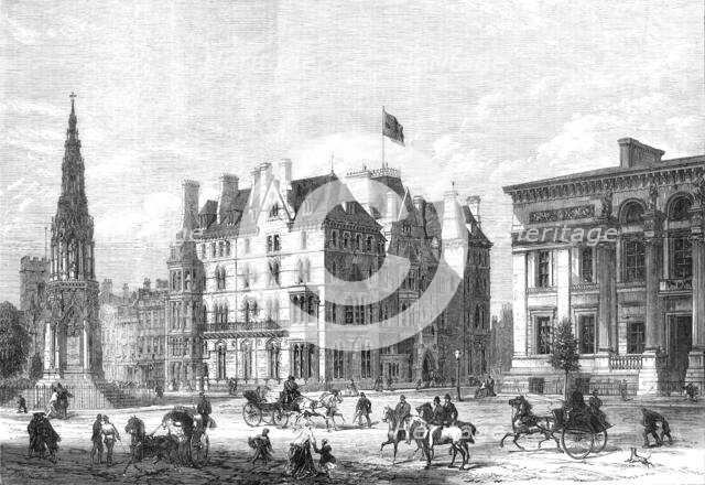 The Martyrs' Memorial, Taylor Institution, and Randolph Hotel, Oxford, 1868. Creator: Unknown.