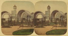 Crystal Palace - The Palace, from the Rosary, 1850s. Creator: London Stereoscopic & Photographic Co.