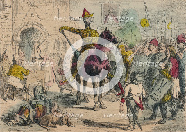 William inspecting the Volunteers previous to the Invasion of England, 1850. Artist: John Leech