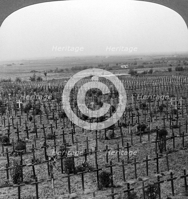 Tyne Cot Cemetery, Passchendaele Ridge, Belgium, World War I, c1918-1919.Artist: Realistic Travels Publishers