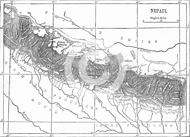 'Map of Nepaul', c1891. Creator: James Grant.