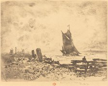 La Petite Marine - Souvenir de Medway (counterproof), 1879. Creator: Felix Hilaire Buhot.