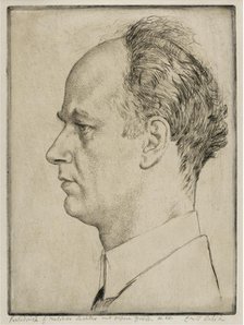 Portrait of Wilhelm Furtwängler (1886-1954), 1928. Artist: Orlik, Emil (1870–1932)