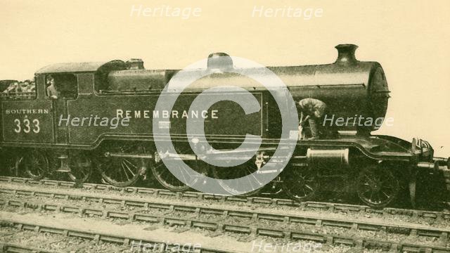 'War Memorial Locomotive, "Remembrance," Brighton Section, Southern Railway', 1930. Creator: O.J Morris.