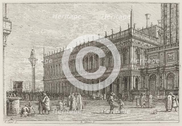 La libreria. V. [upper left], in or before 1742. Creator: Canaletto.