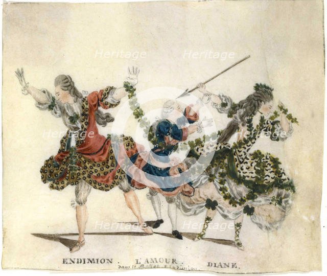 Costume design for the ballet Endymion by Gaetano Vestris, 1773-1778. Creator: Fesch, Jean-Louis (1739-1778).