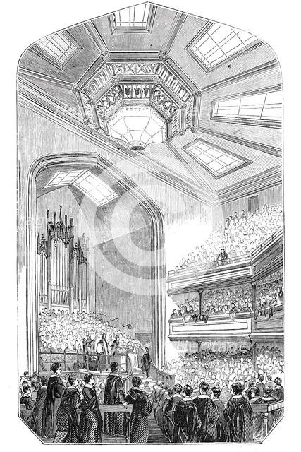 Christmas distribution of prizes at the Liverpool Collegiate Institution, 1844. Creator: Unknown.