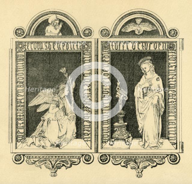 The Annunciation, diptych, mid 19th century, (1881).  Creator: J P Fraser.