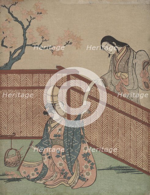 Warming the Sake by Maple Leaf Fire. Creator: Suzuki Harunobu.