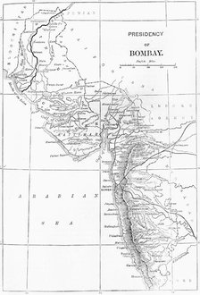 'Map of Presidency of Bombay', c1891. Creator: James Grant.