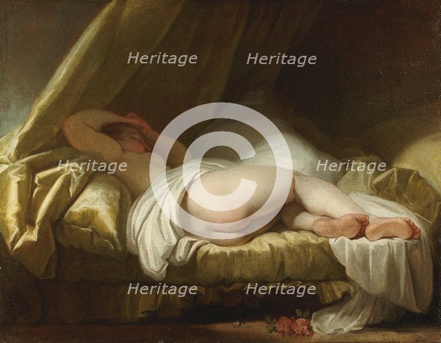 Young girl sleeping, Between 1758 and 1761. Artist: Fragonard, Jean Honoré (1732-1806)