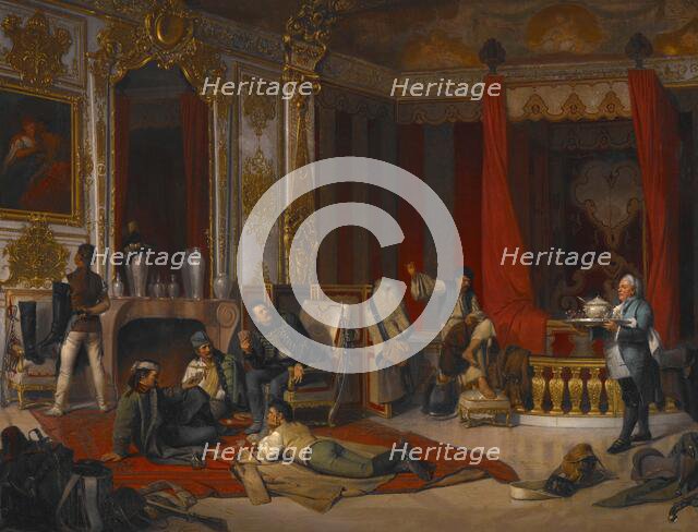 A Military Bivouac in a Royal Palace (Die Militärische Einquartierung in einem Hochfürstlichen Prunk Creator: Josef Munsch.