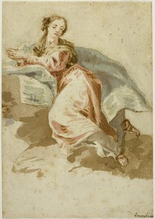 Draped Female Figure at Prayer, n.d. Creator: Francesco Fontebasso.