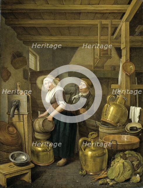 After Milking Time, c1650.  Creator: Hendrick van der Burch.