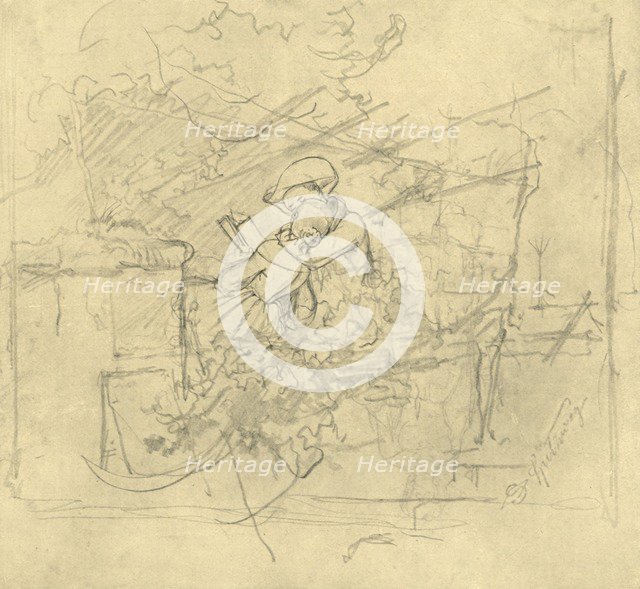 'Lektüre', mid-late 19th century, (c1924).  Creator: Carl Spitzweg.