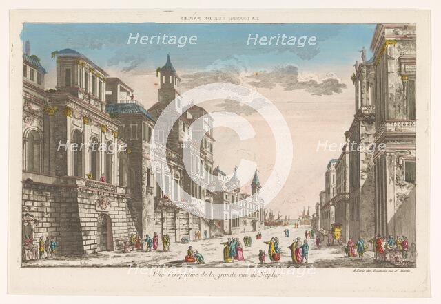 View on a street towards the sea in Naples, 1745-1775. Creator: Anon.