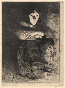 In the Embers (Dans les cendres), 1887. Creator: Paul Albert Besnard.