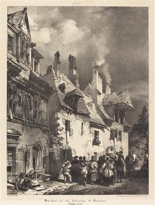 Vue d'une rue des Faubourgs de Besançon (View of a Street in the Outskirts of Besançon),1827. Creator: Richard Parkes Bonington.