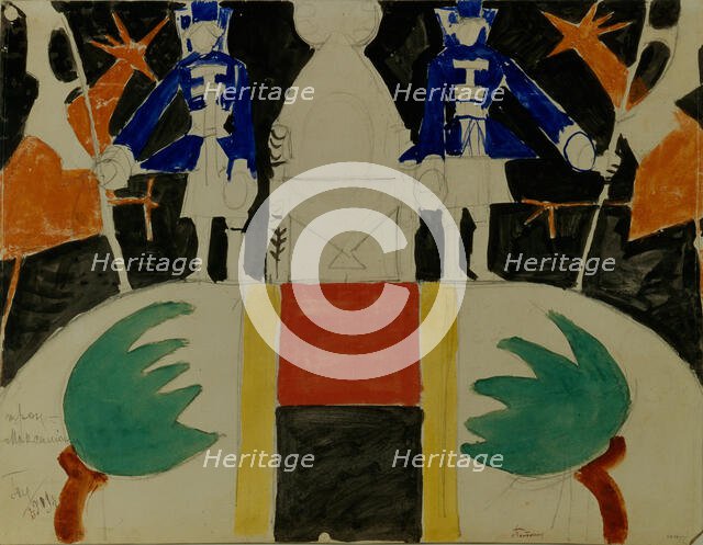 The Maksemyan's Throne. Stage design for the theatre play Tsar Maximilian by Aleksey Remizov, 1911. Creator:  Tatlin, Vladimir Evgraphovich (1885-1953).