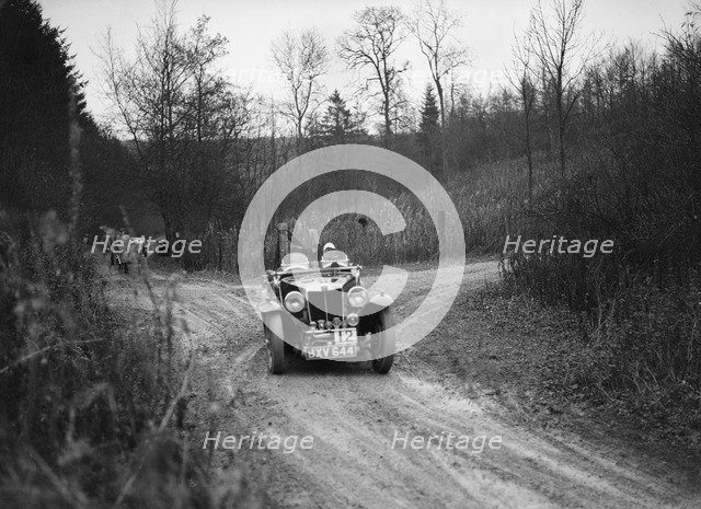 1935 MG Magnette competing in the Great West Motor Club Thatcher Trophy, 1938. Artist: Bill Brunell.