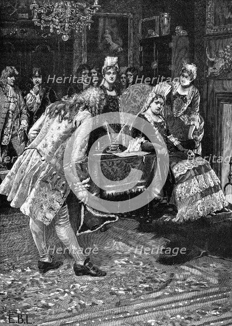 Queen Anne receiving the Duke of Marlborough, 19th century. Artist: Unknown