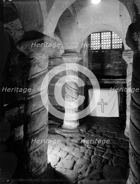 Crypt of St Wystan's church, Repton, Derbyshire, 1950. Artist: FJ Palmer