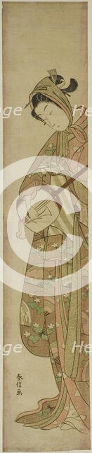 Woman Playing the Shamisen, c. 1769. Creator: Suzuki Harunobu.