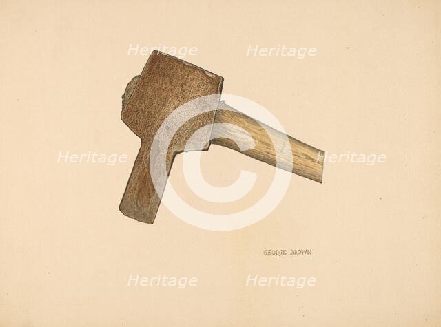Post Hole Axe, c. 1940. Creator: George C. Brown.