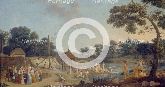 View of the Serebryanichesky Bath Houses in Moscow, 1796. Artist: Barthe, Gérard, de la (active 1787-1810)