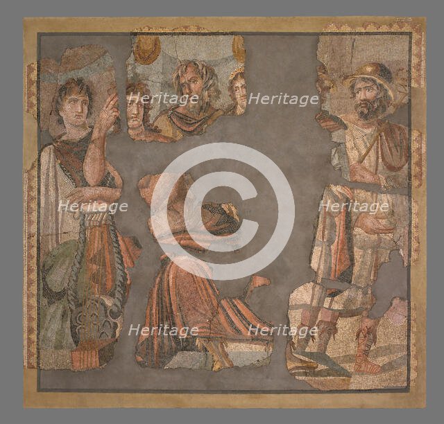 Mosaic Floor with Achilles and Briseis, A.D. 100-300. Creator: Unknown.