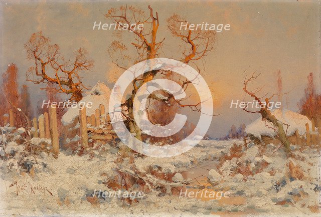 Winter Landscape in the Evening Sun. Artist: Klever, Juli Julievich (Julius), von (1850-1924)