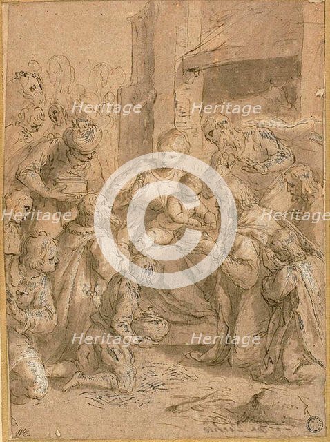Study for the Adoration of the Magi, 1612. Creator: Jacopo Palma.