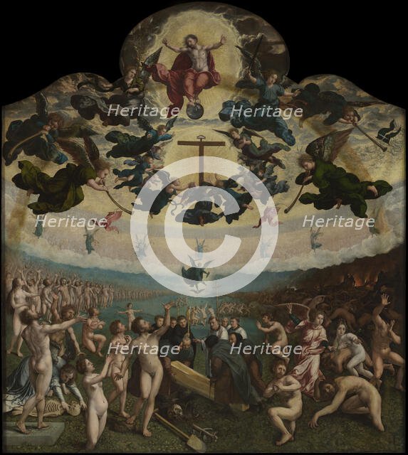 The Last Judgement and the Seventh Act of Mercy: Burying the Dead, 1517-1524/ 1525. Creator: Bernaert van Orley.