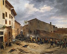 Battle in the Piazzetta dell'Albera on March 23, 1849, 1849. Creator: Joli, Faustino (1814-1876).