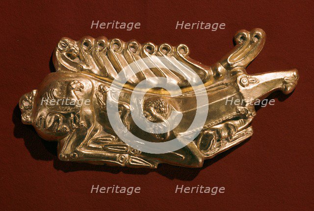 Scythian gold stag plaque, 4th century BC Artist: Unknown