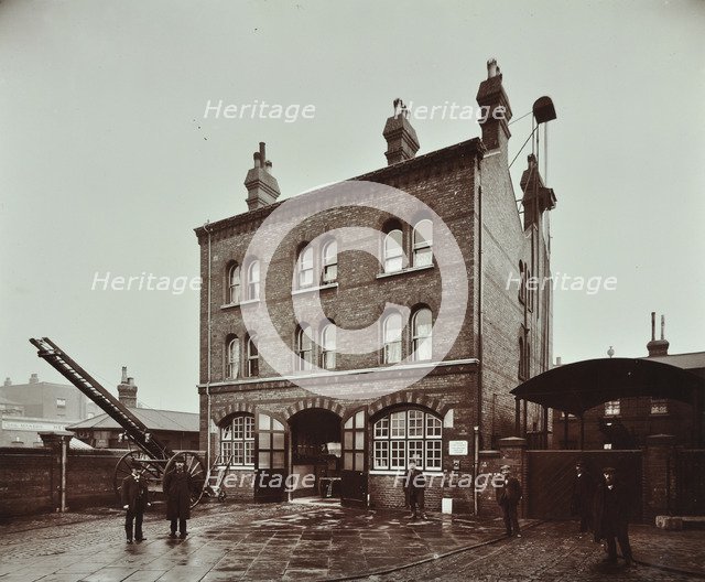 Poplar Fire Station, No 75 West India Dock Road, Poplar, London, 1905. Artist: Unknown.
