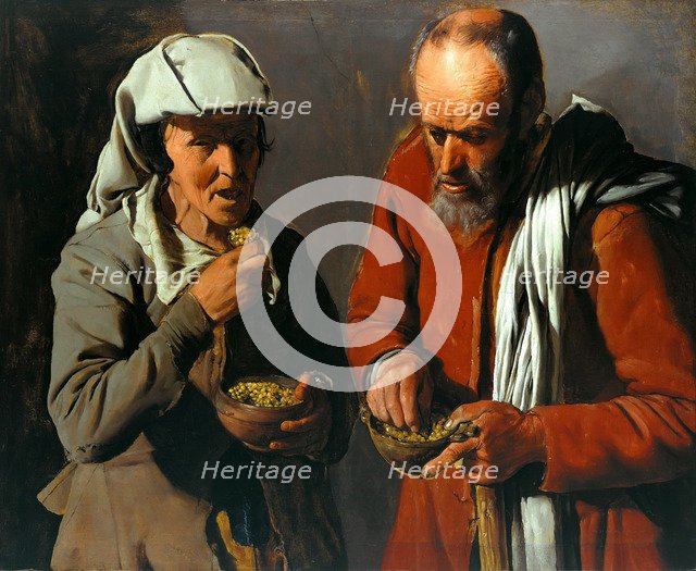 Peasant Couple eating Peas, c. 1620.