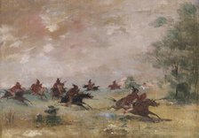 Comanche War Party, Mounted on Wild Horses, 1834-1837. Creator: George Catlin.